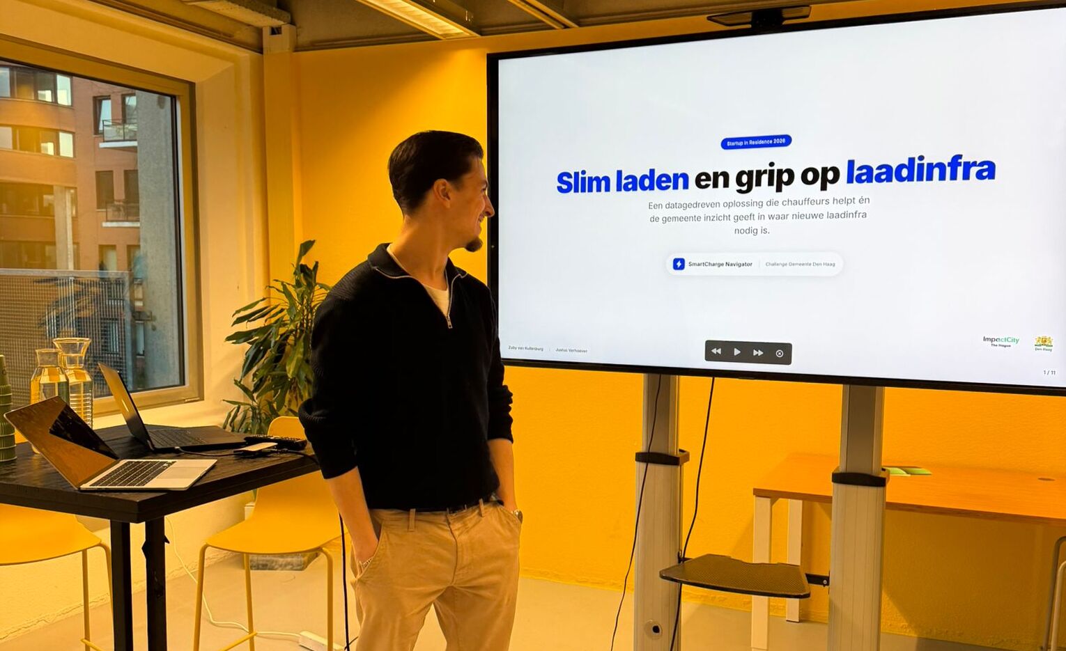 Zuby van Kuilenburg presenteert SmartCharge Navigator bij ImpactCity Den Haag